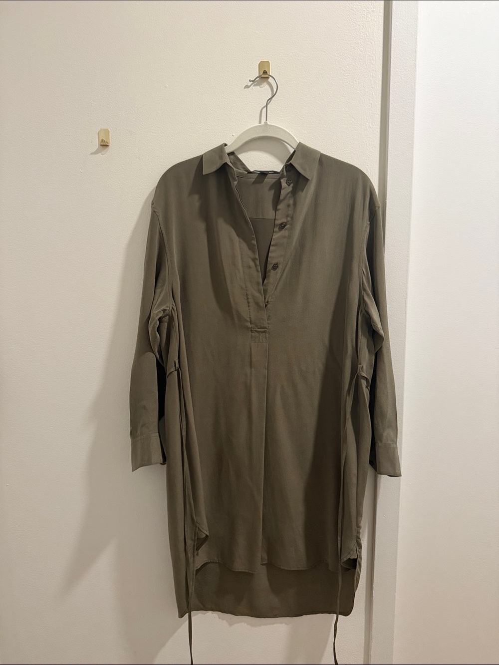 All Saints Olive Green Long Sleeve Tunic Dress